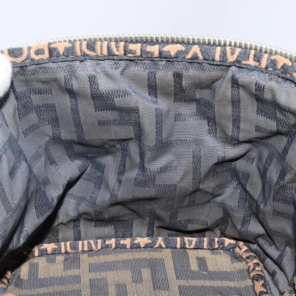 FENDI Vanity Pouch Black Brown Auth 141707 - Picture 13 of 16